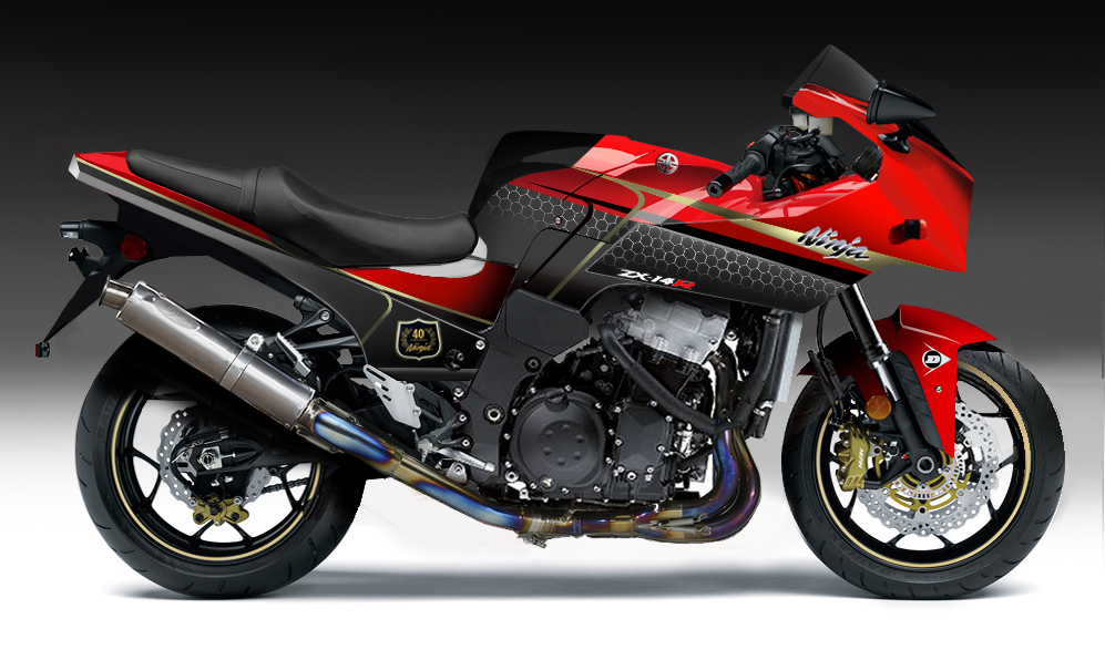 ZX-14R ZX1400E 12年- 純正サイドカウル右 サイドカバー ミドル